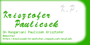 krisztofer paulicsek business card